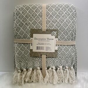 Cotton Throw With Tassels - NEW